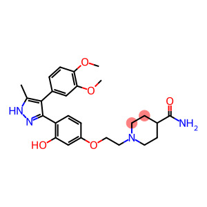 1-(2-{4-[4-(3,4-dimethoxyphenyl)-5-methyl-1H-pyrazol-3-yl]-3-hydroxyphenoxy}ethyl)-4-piperidinecarboxamide