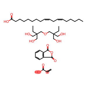 9,12-Octadecadienoic acid (9Z,12Z)-, dimer, polymer with 1,3-isobenzofurandione, 2,2-oxybis(methylene)bis2-ethyl-1,3-propanediol and 2-propenoic acid