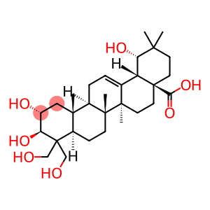 Olean-12-en-28-oic acid, 2,3,19,23,24-pentahydroxy-, (2α,3β,19α)-