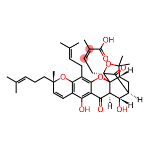 (2Z)-4-[(1R,3aS,5S,6S,6aR,11S,14aS)-3a,4,5,6,6a,7-Hexahydro-6,8-dihydroxy-3,3,11-trimethyl-13-(3-methyl-2-buten-1-yl)-11-(4-methyl-3-penten-1-yl)-7,15-dioxo-1,5-methano-1H,3H,11H-furo[3,4-g]pyrano[3,2-b]xanthen-1-yl]-2-methyl-2-butenoic acid