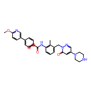 4-(6-methoxypyridin-3-yl)-N-[2-methyl-3-[(6-oxo-4-piperazin-1-ylpyridazin-1-yl)methyl]phenyl]benzamide