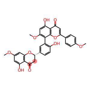 4H-1-Benzopyran-4-one, 2,3-dihydro-5-hydroxy-2-[4-hydroxy-3-[5-hydroxy-7-methoxy-2-(4-methoxyphenyl)-4-oxo-4H-1-benzopyran-8-yl]phenyl]-7-methoxy-, (2S)-