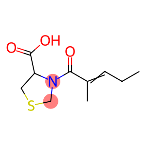 3-(2-甲基戊-2-烯酰基)-1,3-噻唑烷-4-羧酸