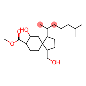 Spiro[4.5]decane-8-carboxylic acid, 1-(1,5-dimethylhexyl)-7-hydroxy-4-(hydroxymethyl)-, methyl ester, [1R-[1α(R*),4β,5β(7S*,8S*)]]- (9CI)