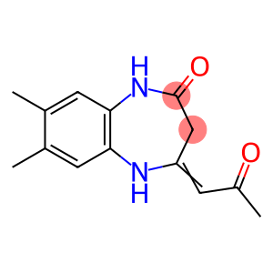 2H-1,5-Benzodiazepin-2-one, 1,3,4,5-tetrahydro-7,8-dimethyl-4-(2-oxopropylidene)-
