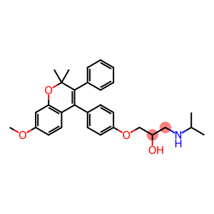2-Propanol, 1-[4-(7-methoxy-2,2-dimethyl-3-phenyl-2H-1-benzopyran-4-yl)phenoxy]-3-[(1-methylethyl)amino]-