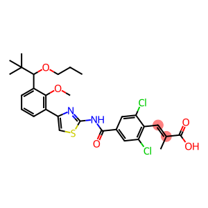 2-Propenoic acid, 3-[2,6-dichloro-4-[[[4-[3-(2,2-dimethyl-1-propoxypropyl)-2-methoxyphenyl]-2-thiazolyl]amino]carbonyl]phenyl]-2-methyl-, (2E)-