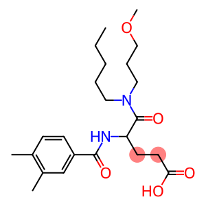 (+-)-4-((3,4-Dimethylbenzoyl)amino)-5-((3-methoxypropyl)pentylamino)-5 -oxopentanoic acid