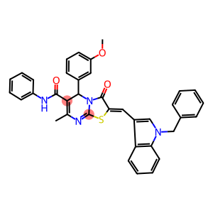 2-[(1-benzyl-1H-indol-3-yl)methylene]-5-(3-methoxyphenyl)-7-methyl-3-oxo-N-phenyl-2,3-dihydro-5H-[1,3]thiazolo[3,2-a]pyrimidine-6-carboxamide