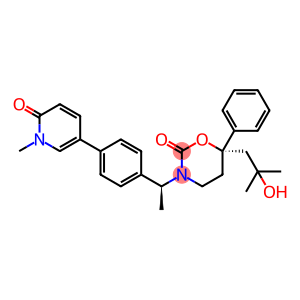 2H-1,3-Oxazin-2-one, 3-[(1S)-1-[4-(1,6-dihydro-1-methyl-6-oxo-3-pyridinyl)phenyl]ethyl]tetrahydro-6-(2-hydroxy-2-methylpropyl)-6-phenyl-, (6S)-