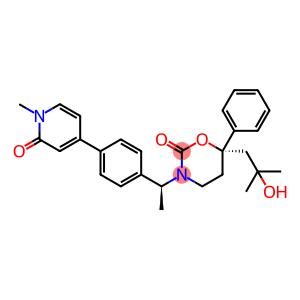 (S)-6-(2-hydroxy-2-methyl-propyl)-3-{(S)-1-[4-(1-methyl-2-oxo-1,2-dihydro-pyridin-4-yl)-phenyl]-ethyl}-6-phenyl-[1,3]oxazinan-2-one