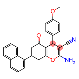 2-氨基-4-(4-甲氧基苯基)-7-(萘-1-基)-5-氧代-5,6,7,8-四氢-4H-苯并吡喃-3-甲腈