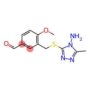 3-{[(4-amino-5-methyl-4H-1,2,4-triazol-3-yl)thio]methyl}-4-methoxybenzaldehyde