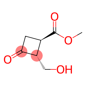 Cyclobutanecarboxylic acid, 2-(hydroxymethyl)-3-oxo-, methyl ester, trans- (9CI)