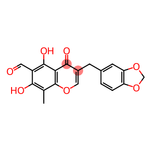 3-(1,3-Benzodioxol-5-ylmethyl)-5,7-dihydroxy-8-methyl-4-oxo-4H-1-benzopyran-6-carboxaldehyde