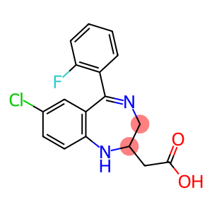 1H-1,4-Benzodiazepine-2-acetic acid, 7-chloro-5-(2-fluorophenyl)-2,3-dihydro-