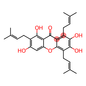 2,3,6,8-Tetrahydroxy-1,4,7-tris(3-methyl-2-buten-1-yl)-9H-xanthen-9-one