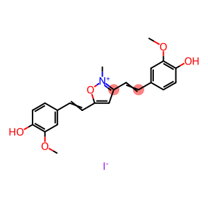 Isoxazolium, 3,5-bis[2-(4-hydroxy-3-methoxyphenyl)ethenyl]-2-methyl-, iodide (1:1)