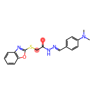 (E)-2-(benzo[d]oxazol-2-ylthio)-N-(4-(dimethylamino)benzylidene)acetohydrazide