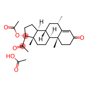 Pregnane-3,20-dione, 17-(acetyloxy)-6-methyl-, (5α,6α)-