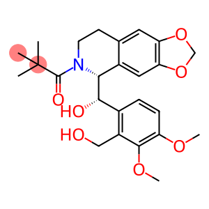 1,3-Dioxolo[4,5-g]isoquinoline-5-methanol, 6-(2,2-dimethyl-1-oxopropyl )-5,6,7,8-tetrahydro-alpha-[2-(hydroxymethyl)-3,4-dimethoxyphenyl]-, ( R*,S*)-(+/-)-