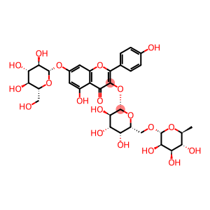 4H-1-Benzopyran-4-one, 3-[[6-O-(6-deoxy-α-L-mannopyranosyl)-β-D-galactopyranosyl]oxy]-7-(β-D-glucopyranosyloxy)-5-hydroxy-2-(4-hydroxyphenyl)-