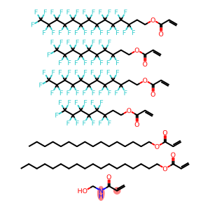 2-Propenoic acid, 3,3,4,4,5,5,6,6,7,7,8,8,9, 9,10,10,11,11,12,12,12-heneicosafluorododecyl ester, polymer with 3,3,4,4,5,5,6,6,7,7,8,8,9, 9,10,10,10-heptadecafluorodecyl 2-propenoate, hexadecyl 2-propenoate, N-(hydroxymethyl)-2-propenamide, octadecyl 2-pr