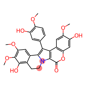 6H-[1]Benzopyrano[4',3':4,5]pyrrolo[2,1-a]isoquinolin-6-one,8,9-dihydro-3,10-dihydroxy-14-(3-hydroxy-4-methoxyphenyl)-2,11,12-trimethoxy-