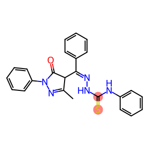 3-[(E)-[(3-methyl-5-oxo-1-phenyl-4,5-dihydro-1H-pyrazol-4-yl)(phenyl)methylidene]amino]-1-phenylthiourea
