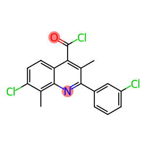 7-chloro-2-(3-chlorophenyl)-3,8-dimethylquinoline-4-carbonyl chloride