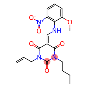 1-allyl-3-butyl-5-({2-nitro-6-methoxyanilino}methylene)-2,4,6(1H,3H,5H)-pyrimidinetrione