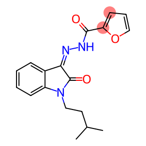 2-Furancarboxylic acid, (2Z)-2-[1,2-dihydro-1-(3-methylbutyl)-2-oxo-3H-indol-3-ylidene]hydrazide