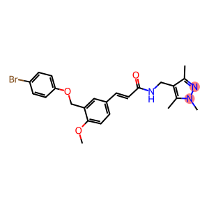 3-{3-[(4-bromophenoxy)methyl]-4-methoxyphenyl}-N-[(1,3,5-trimethyl-1H-pyrazol-4-yl)methyl]acrylamide