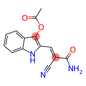 2-(3-amino-2-cyano-3-oxo-1-propenyl)-1H-indol-3-yl acetate