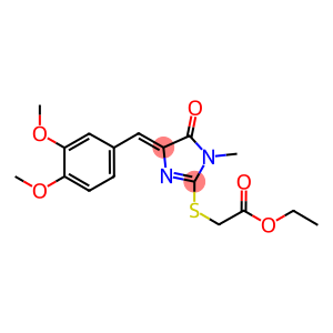 ethyl {[4-(3,4-dimethoxybenzylidene)-1-methyl-5-oxo-4,5-dihydro-1H-imidazol-2-yl]sulfanyl}acetate