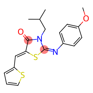 3-isobutyl-2-[(4-methoxyphenyl)imino]-5-(2-thienylmethylene)-1,3-thiazolidin-4-one