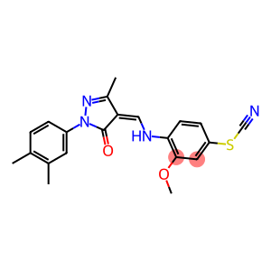 4-({[1-(3,4-dimethylphenyl)-3-methyl-5-oxo-1,5-dihydro-4H-pyrazol-4-ylidene]methyl}amino)-3-methoxyphenyl thiocyanate