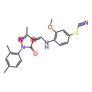 4-({[1-(2,4-dimethylphenyl)-3-methyl-5-oxo-1,5-dihydro-4H-pyrazol-4-ylidene]methyl}amino)-3-methoxybenzenesulfenyl cyanide