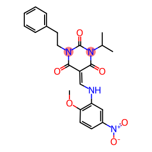 5-({5-nitro-2-methoxyanilino}methylene)-1-isopropyl-3-(2-phenylethyl)-2,4,6(1H,3H,5H)-pyrimidinetrione