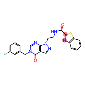 2-Benzothiazolecarboxamide, N-[2-[5-[(3-fluorophenyl)methyl]-4,5-dihydro-4-oxo-1H-pyrazolo[3,4-d]pyrimidin-1-yl]ethyl]-