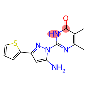 2-[5-AMINO-3-(2-THIENYL)-1H-PYRAZOL-1-YL]-5,6-DIMETHYLPYRIMIDIN-4(3H)-ONE