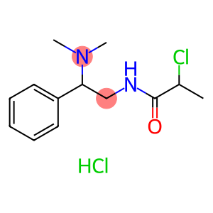 Propanamide, 2-chloro-N-[2-(dimethylamino)-2-phenylethyl]-, hydrochloride (1:1)