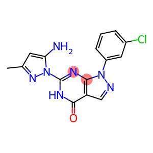 6-(5-Amino-3-methyl-1H-pyrazol-1-yl)-1-(3-chlorophenyl)-1H,4H,5H-pyrazolo[3,4-d]pyrimidin-4-one