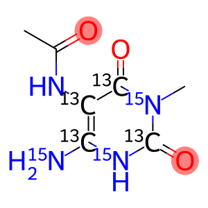 5-Acetylamino-6-amino-3-methyluracil-2,4,5,6-13C4,15N3