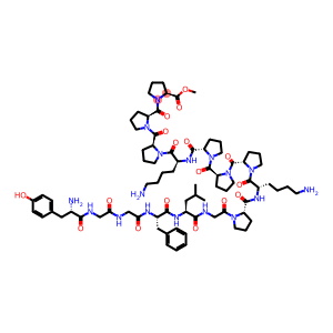 methyl (2S)-1-[(2S)-1-[(2S)-1-[(2S)-6-amino-2-[[(2S)-1-[(2S)-1-[(2S)-1-[(2S)-6-amino-2-[[(2S)-1-[2-[[(2S)-2-[[(2S)-2-[[2-[[2-[[(2S)-2-amino-3-(4-hydroxyphenyl)propanoyl]amino]acetyl]amino]acetyl]amino]-3-phenylpropanoyl]amino]-4-methylpentanoyl]amino]acetyl]pyrrolidine-2-carbonyl]amino]hexanoyl]pyrrolidine-2-carbonyl]pyrrolidine-2-carbonyl]pyrrolidine-2-carbonyl]amino]hexanoyl]pyrrolidine-2-carbonyl]pyrrolidine-2-carbonyl]pyrrolidine-2-carboxylate