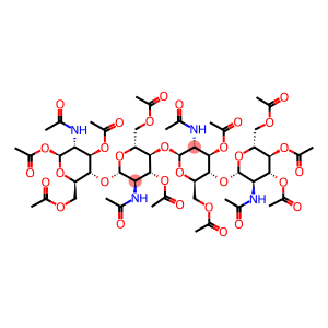 β-D-Glucopyranose, O-3,4,6-tri-O-acetyl-2-(acetylamino)-2-deoxy-β-D-glucopyranosyl-(1→4)-O-3,6-di-O-acetyl-2-(acetylamino)-2-deoxy-β-D-glucopyranosyl-(1→4)-O-3,6-di-O-acetyl-2-(acetylamino)-2-deoxy-β-D-glucopyranosyl-(1→4)-2-(acetylamino)-2-deoxy-, 1,3,6-triacetate