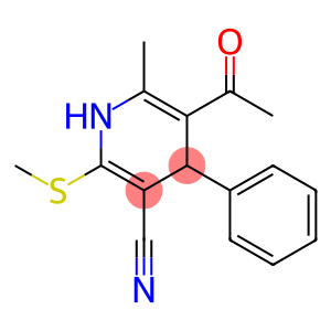 3-Pyridinecarbonitrile, 1,4-dihydro-5-acetyl-6-methyl-2-(methylthio)-4 -phenyl-