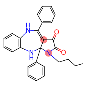 1-butyl-4,10a-diphenyl-1,5,10,10a-tetrahydropyrrolo[2,3-b][1,5]benzodiazepine-2,3-dione