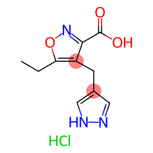 5-Ethyl-4-(1h-pyrazol-4-ylmethyl)isoxazole-3-carboxylic acid, HCl