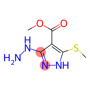 1H-Pyrazole-4-carboxylicacid,3-hydrazino-5-(methylthio)-,methylester(9CI)